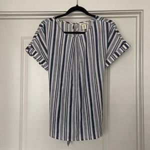 Blue and white striped shirt